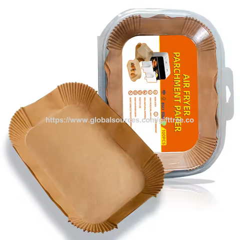 Air Fryer Papier Liner Rechteckig, Lebensmittelqualität, Antihaftbeschichtung, Fettabweisend, Air Fryer Einwegartikel, Quadratisches Pergamentpapier