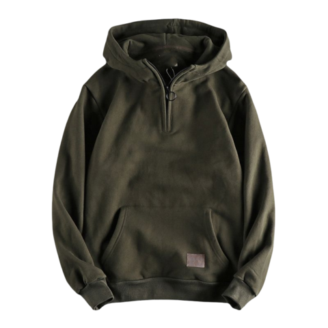Herren Half-Zip Kapuzenpullover | Koreanischer Japanischer Streetwear-Stil | Frühlings-/Herbst-Pullover | Trendiger Unisex-Crewneck-Top für Jugendliche
