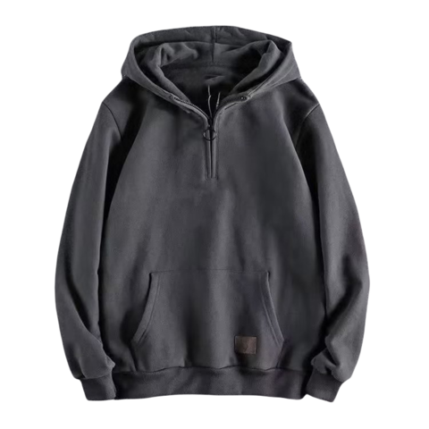 Herren Half-Zip Kapuzenpullover | Koreanischer Japanischer Streetwear-Stil | Frühlings-/Herbst-Pullover | Trendiger Unisex-Crewneck-Top für Jugendliche