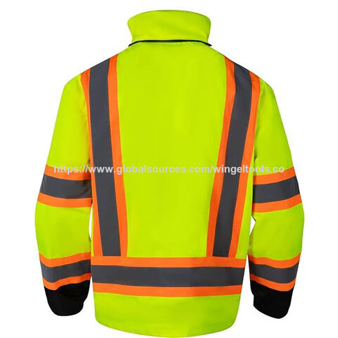 Großhandel Hochsichtbare Sicherheitsjacken für Herren 3-in-1 Hi-Vis Reflektierende Winterjacke Wasserdicht