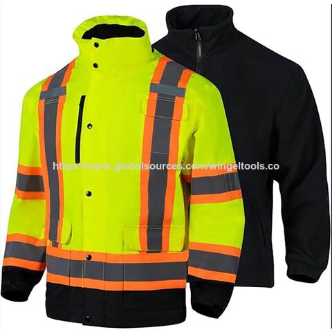 Großhandel Hochsichtbare Sicherheitsjacken für Herren 3-in-1 Hi-Vis Reflektierende Winterjacke Wasserdicht