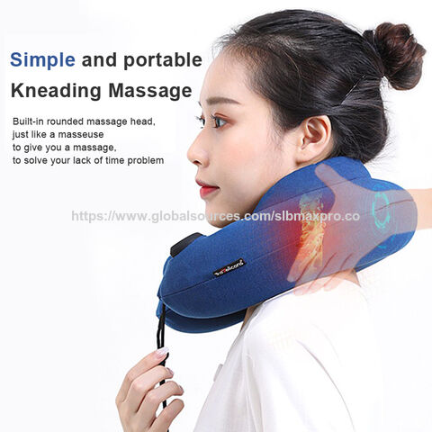 Masseur de Nuque Ergonomique Chauffant avec Pétrissage Shiatsu 3D et Vibration Réglable pour Maison, Bureau et Voyage. Certification CE ROHS.