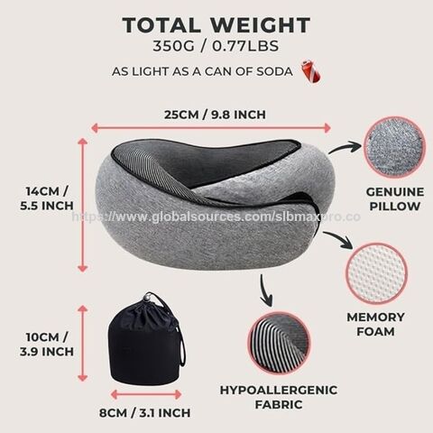 Nackenkissen Reise Memory Foam Nackenkissen für Komfort im Flugzeug, Kompaktes und ergonomisches Design für Reisen, Autofahrten und Zuhause