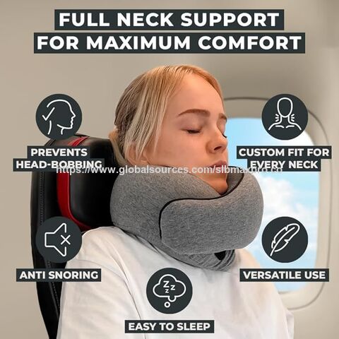 Nackenkissen Reise Memory Foam Nackenkissen für Komfort im Flugzeug, Kompaktes und ergonomisches Design für Reisen, Autofahrten und Zuhause