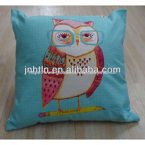 Funda de Cojín con Estampado de Búho de Algodón, Diseños Variados Disponibles, Ideal para Promociones