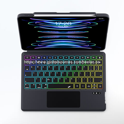 Funda Mágica para Teclado 360 de Alta Calidad 2025, Carcasa Magnética, Teclado Inalámbrico Retroiluminado para iPad