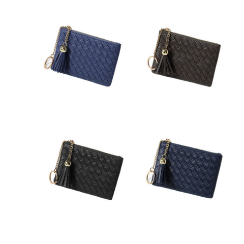 Dompet Koin Lucu dengan Desain Jalinan, Dompet Kecil Aneka Warna untuk Wanita Modis - Grosir