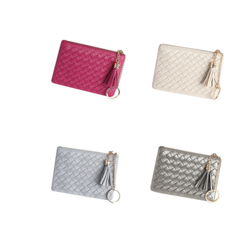 Dompet Koin Lucu dengan Desain Jalinan, Dompet Kecil Aneka Warna untuk Wanita Modis - Grosir