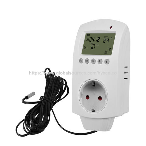 Termostato WiFi Programable con Enchufe, Controlador Digital de Temperatura, Termostato Inteligente con TUYA