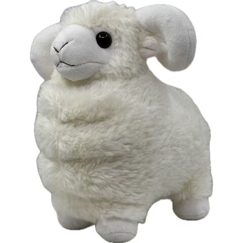 Buntes, besticktes Tierplüschschaf - 18 cm - Hypoallergene Baumwollfüllung - Sammelbares, weiches Tierspielzeug