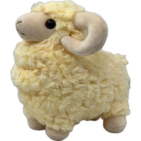 Buntes, besticktes Tierplüschschaf - 18 cm - Hypoallergene Baumwollfüllung - Sammelbares, weiches Tierspielzeug