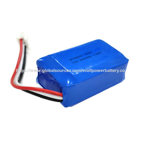 Baterai Li-Polymer Isi Ulang VCELL/OEM VP102540 7.4V 1000mAh Kepadatan Energi Tinggi dengan PCM untuk Tablet PC