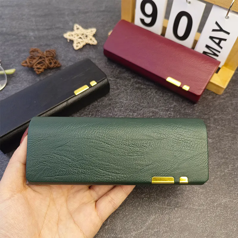 Estuche de Cuero PU para Gafas de Alta Gama, Caja de Almacenamiento Portátil para Gafas de Sol y Gafas para Miopía, Logotipo Personalizado, Diseño Fresco y Sencillo