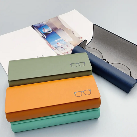 Estuche de Cuero PU para Gafas de Alta Gama, Caja de Almacenamiento Portátil para Gafas de Sol y Gafas para Miopía, Logotipo Personalizado, Diseño Fresco y Sencillo
