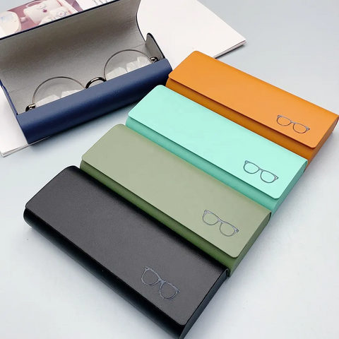 Estuche de Cuero PU para Gafas de Alta Gama, Caja de Almacenamiento Portátil para Gafas de Sol y Gafas para Miopía, Logotipo Personalizado, Diseño Fresco y Sencillo