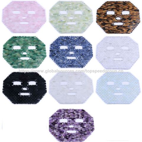 Máscara de Jade para Ojos Tejida a Mano Jade Natural Xiuyan Máscara Facial Máscara de Piedra de Jade SPA Varios Juegos de Piedras Naturales