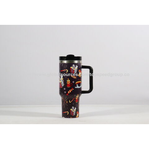 Copo Stanley Estilo Natalino 40oz com Alça em Promoção - Garrafa Térmica de Aço Inoxidável para Café, Garrafa de Água, Presente de Natal Atacado