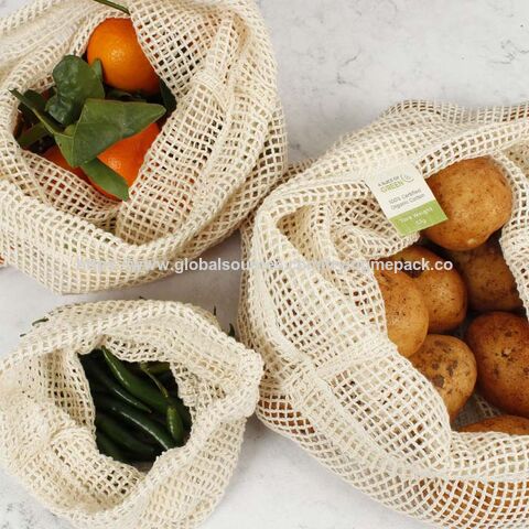 Bolsas de malla de algodón al por mayor, bolsas de algodón lavables ecológicas, bolsas de muselina con cordón