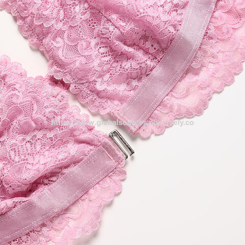 Ensemble de Lingerie Sexy pour Femme avec Fermeture Avant en Dentelle Séduisante et Respirante - Vente en Gros