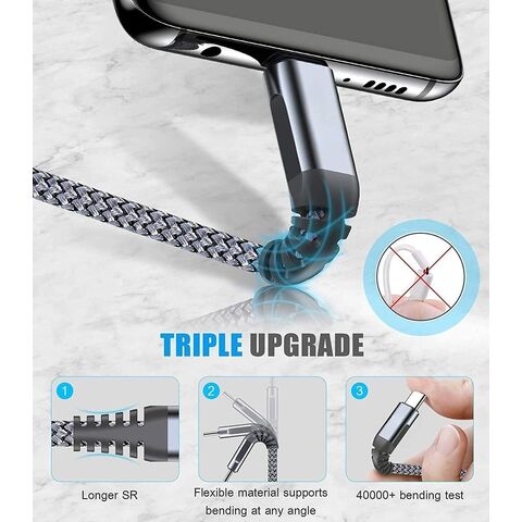 Cable USB 3.1 Tipo C al por mayor, cable de carga USB C metálico con trenzado