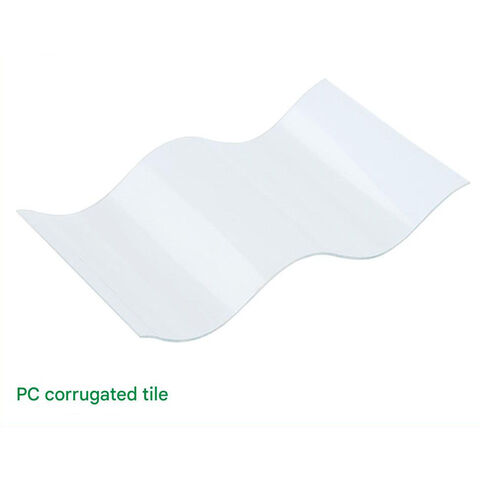 Panneau ondulé en PC, Tuile transparente en polycarbonate pour éclairage, Abri de stationnement, Matériaux de construction d'ingénierie