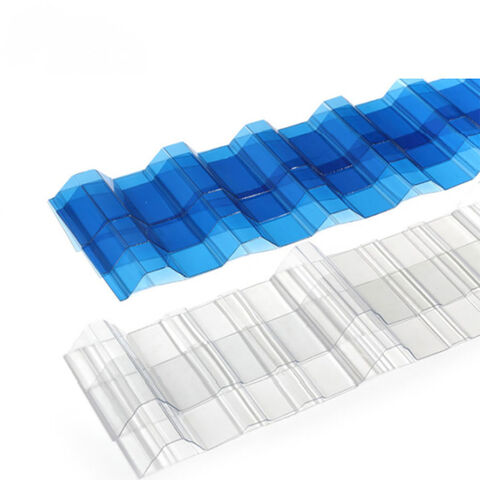 Panneau ondulé en PC, Tuile transparente en polycarbonate pour éclairage, Abri de stationnement, Matériaux de construction d'ingénierie