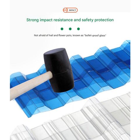 Panneau ondulé en PC, Tuile transparente en polycarbonate pour éclairage, Abri de stationnement, Matériaux de construction d'ingénierie