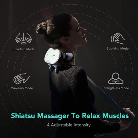 SKG Alat Pijat Leher Shiatsu untuk Meredakan Nyeri, Alat Pijat Elektrik 4D untuk Pijat Dalam Jaringan Leher dan Bahu dengan Pemanas H7