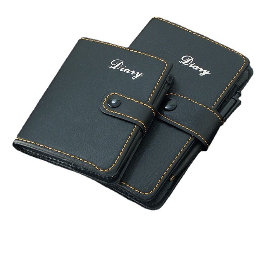 Wholesale Custom Black Leather Notebook Fashion Meeting Record Book ...