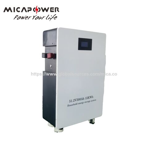 51.2V 300Ah 15kWh Lithium Batterie 48V Off-Grid Solarstromspeicher für Zuhause mit eingebautem BMS DC-Schalter und WLAN-Verbindung direkt vom Hersteller
