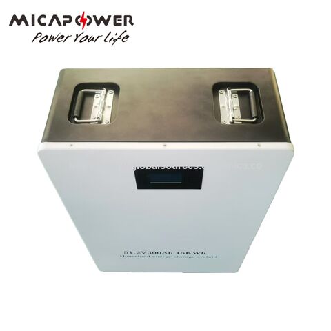 51.2V 300Ah 15kWh Lithium Batterie 48V Off-Grid Solarstromspeicher für Zuhause mit eingebautem BMS DC-Schalter und WLAN-Verbindung direkt vom Hersteller