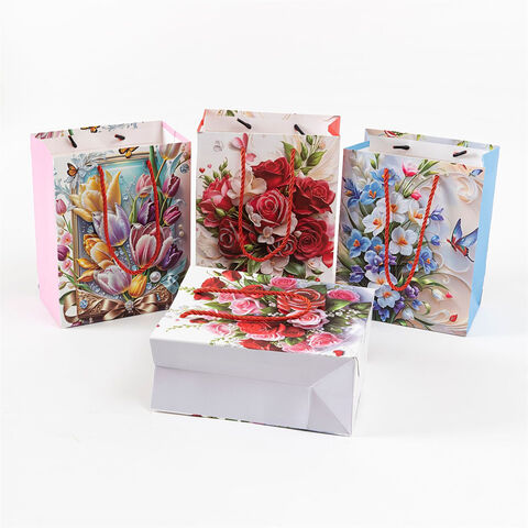 Bolsas de flores al por mayor, nuevo bolso tote cuadrado de mano para flores