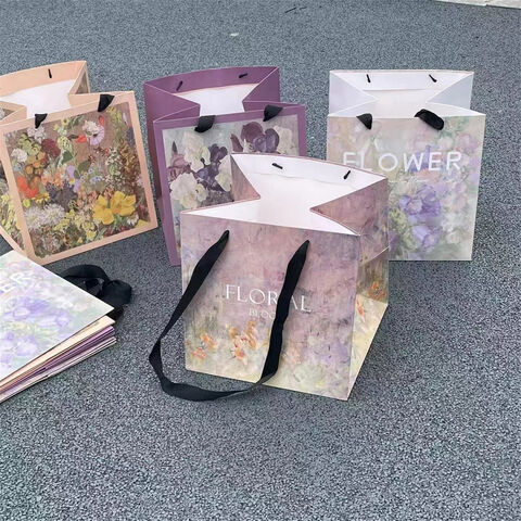 Bolsas de flores al por mayor, nuevo bolso tote cuadrado de mano para flores