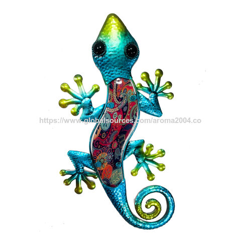 Ornement animalier en métal OEM, décoration murale de lézard pour la maison et le bureau