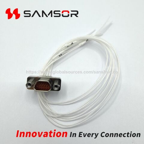 MIL-DTL-83513 Micro-D J30J-9ZKP Conector Macho J30J Serie 9 Pines Rectangular de Engarce con Cable para Equipos Médicos