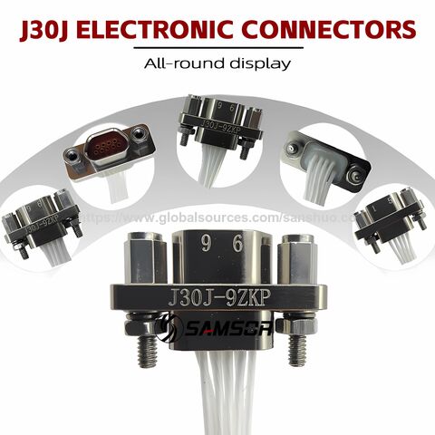MIL-DTL-83513 Micro-D J30J-9ZKP Conector Macho J30J Serie 9 Pines Rectangular de Engarce con Cable para Equipos Médicos
