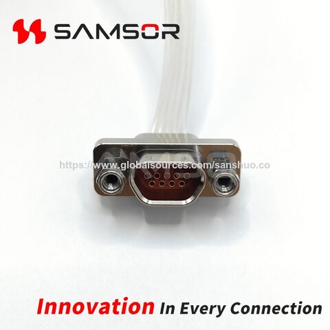 MIL-DTL-83513 Micro-D J30J-9ZKP Conector Macho J30J Serie 9 Pines Rectangular de Engarce con Cable para Equipos Médicos