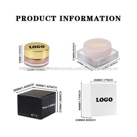 Surligneur de marque privée personnalisé, ombre à paupières scintillante, ombre à paupières boue pailletée longue durée