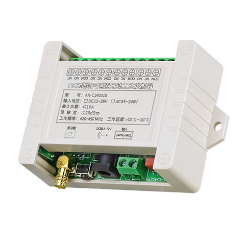 FSK AC85-240V 4 CH Control Remoto de Frecuencia de Salto para Puerta Trasera de Camión, Convertidor de Señal PLC Universal, Caja de Distribución