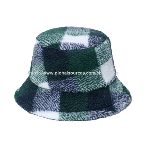 Chapéus de inverno femininos de atacado estilo inglês clássico xadrez tartan com fivela de pelúcia