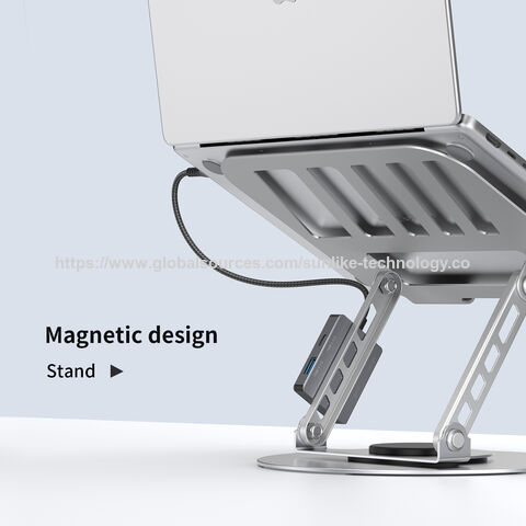 Station d'accueil magnétique 5 en 1 Sunlike, légère, 5 Gbps, PD100W, SD, carte TF, fixation flexible, pour utilisation au bureau