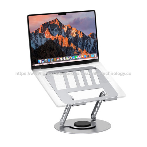 Soporte para Laptop, Rotación de 360 grados, firme, sin tambaleo, diseño de doble eje, altura ajustable, cómodo de usar.