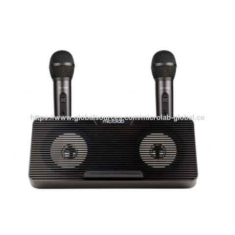 Karaoke Bluetooth Lautsprecher mit Mikrofon, Familien-KTV Bluetooth Karaoke-Lautsprecher, 2 Mikrofone