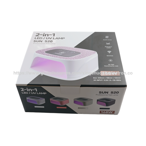 Lampu UV Tanpa Kabel untuk Kuku Gel 168W Isi Ulang Berlian LED Pengering Kuku dengan 4 Pengaturan Timer Kontrol Sentuh & Sensor Otomatis
