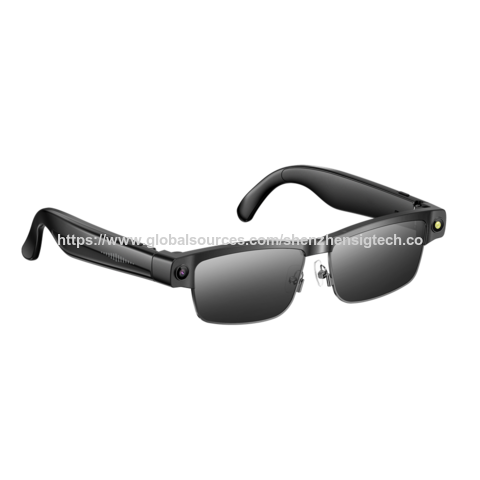 Gafas inteligentes de fábrica con cámara HD de 8MP, antivibración, grabación de audio y video, traducción con IA, llamadas BT y funciones inteligentes.