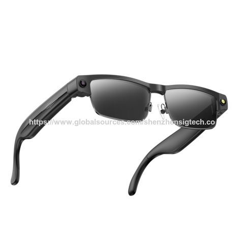 Gafas inteligentes de fábrica con cámara HD de 8MP, antivibración, grabación de audio y video, traducción con IA, llamadas BT y funciones inteligentes.