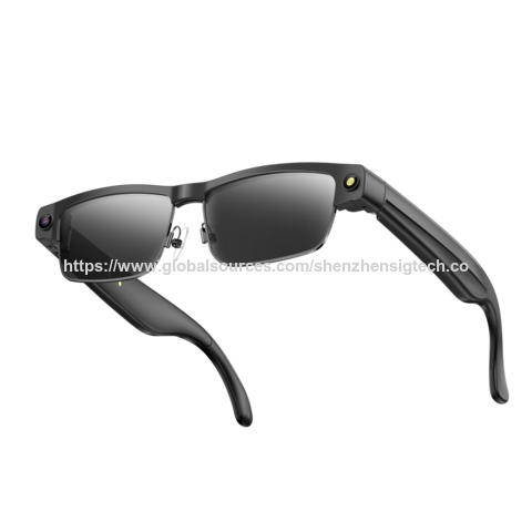 Gafas inteligentes de fábrica con cámara HD de 8MP, antivibración, grabación de audio y video, traducción con IA, llamadas BT y funciones inteligentes.