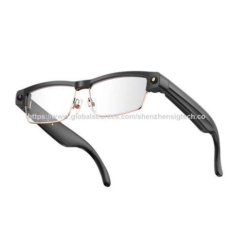 Gafas inteligentes de fábrica con cámara HD de 8MP, antivibración, grabación de audio y video, traducción con IA, llamadas BT y funciones inteligentes.