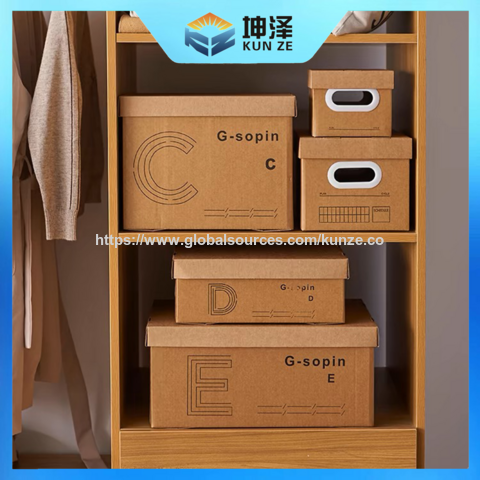 Cartons de Déménagement Conteneurs de Stockage Ménager Boîtes d'Emballage en Carton Boîtes de Rangement pour Vêtements Personnalisées Boîtes à Chaussures Carton de Déménagement Ondulé
