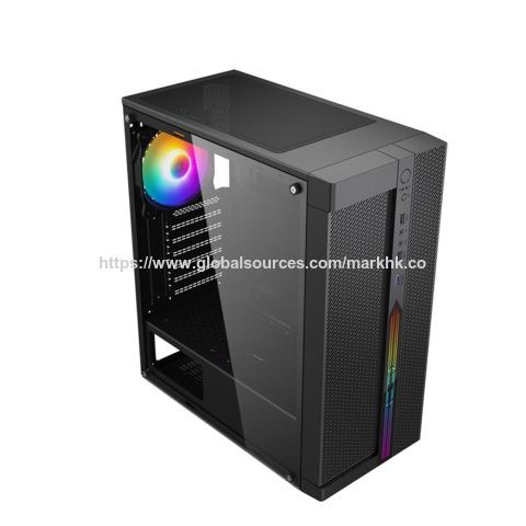 OEM GAMING COMPUTER CASE, Gaming ATX Mid-Tower Computer Case with Front Panel RGB Button, USB 3.2 Type-C and 2X USB 3.0 Ports.